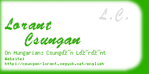 lorant csungan business card
